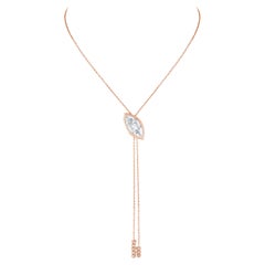 18 Karat Rose Gold White Fancy Shape Diamond Necklace