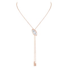 Collier en or rose 18 carats avec diamants blancs de forme fantaisie