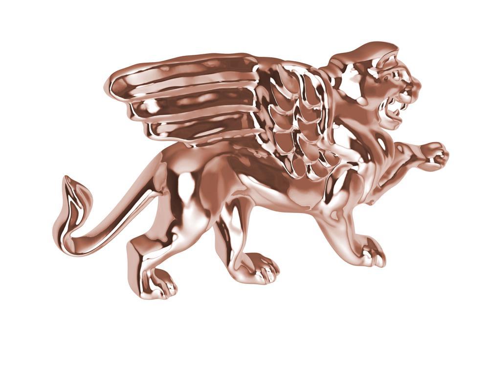 Clous d'oreilles griffons ailés en or rose 18 carats avec lion ailé Neuf - En vente à New York, NY