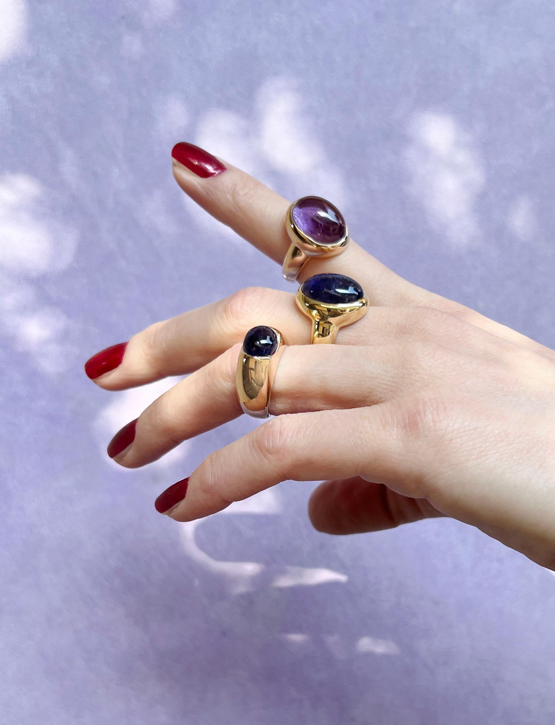 18 Karat Rose Gold with Amazing Amethyst Modern Cocktail Ring For Sale 2