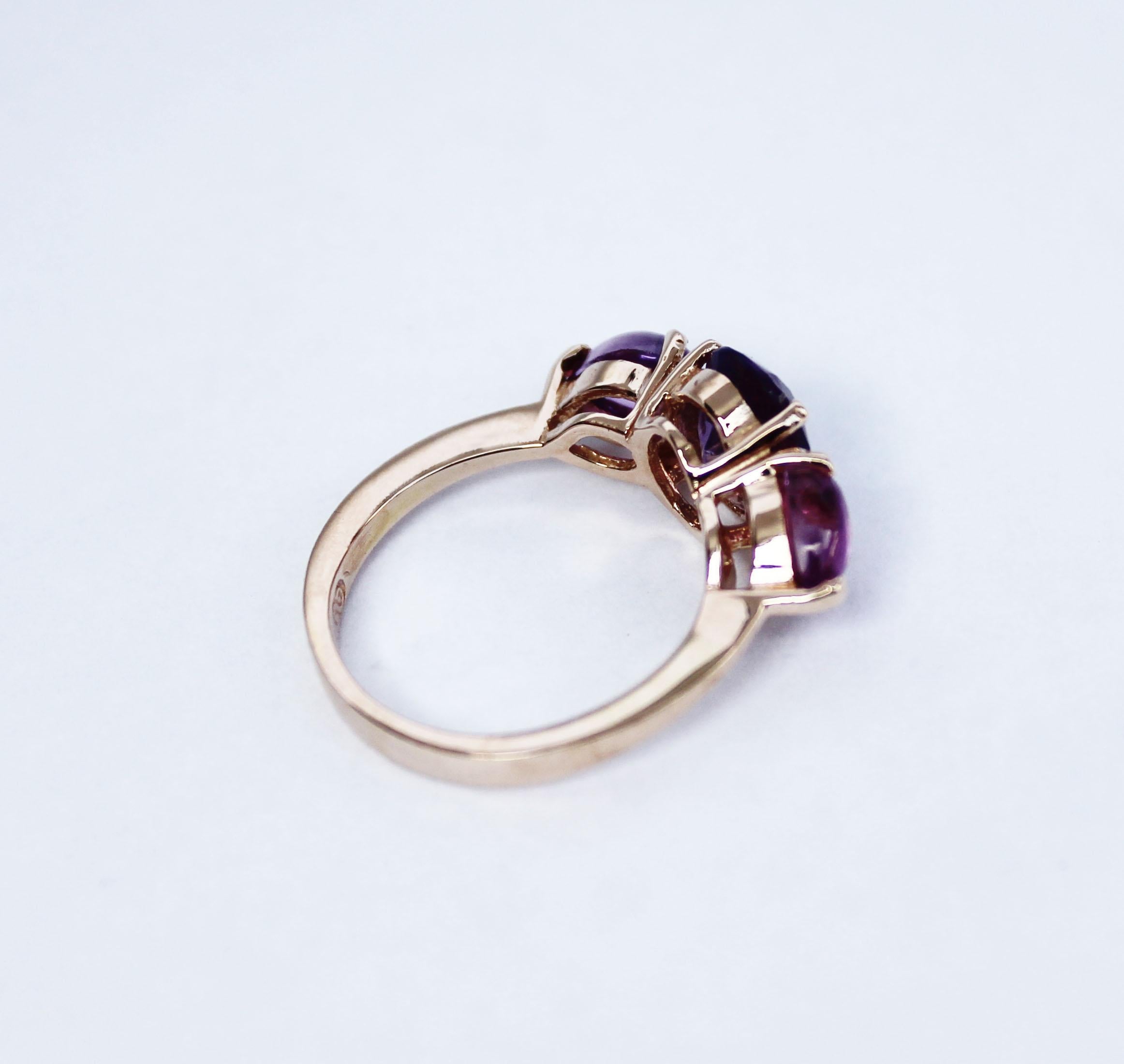 18 Karat Rose Gold With Amethyst And Pink Tourmaline Modern Cocktail Ring In New Condition For Sale In GALLARATE, IT