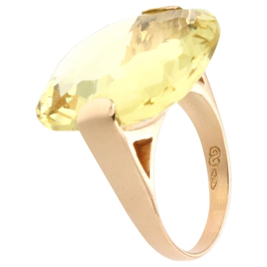 Orange Blossom Retro Nugget Lemon Quartz Ring, circa 1970s at 1stDibs