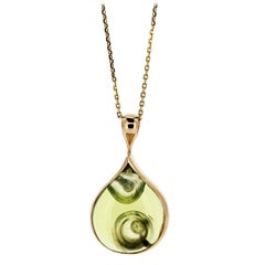 MAIKO NAGAYAMA White Sapphire and Lemon Quartz 18K Rose Gold Necklace