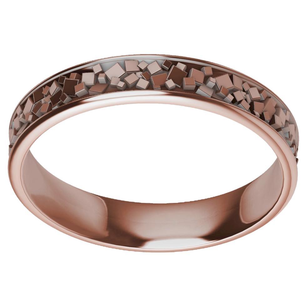 For Sale:  18 Karat Rose Gold Womans Random Boxes Wedding Band