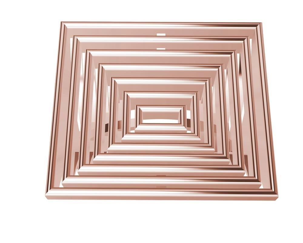 18 Karat Rose Gold Women's Rectangle Rows Ring 2