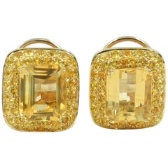 boucles d'oreilles Garavelli en or jaune 18 carats:: saphir jaune et citrine