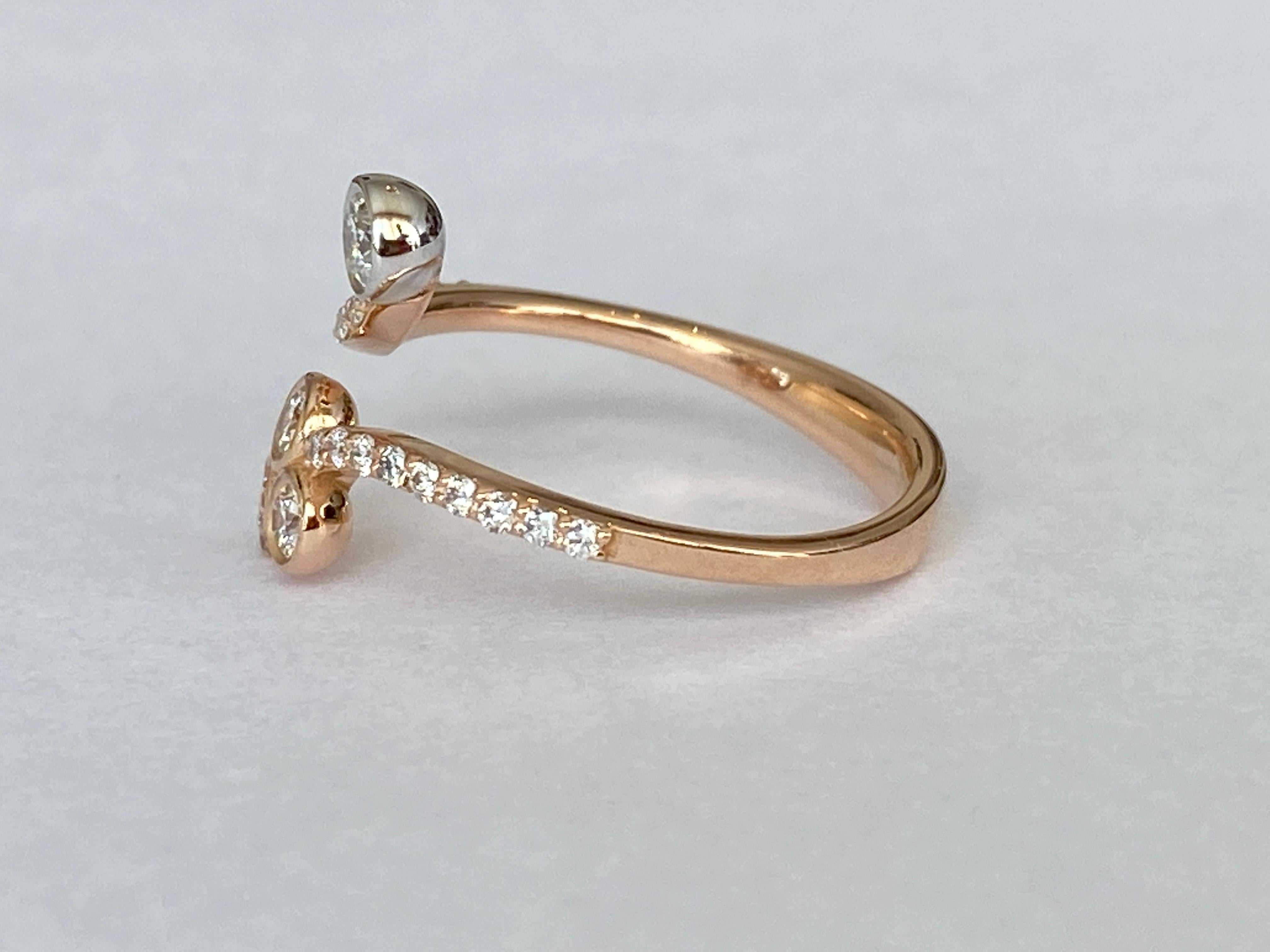 18 Karat Roze gold Diamond Ring For Sale 3