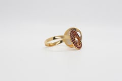 18 Karat Ruby Interlocking Circles Architectural Ring