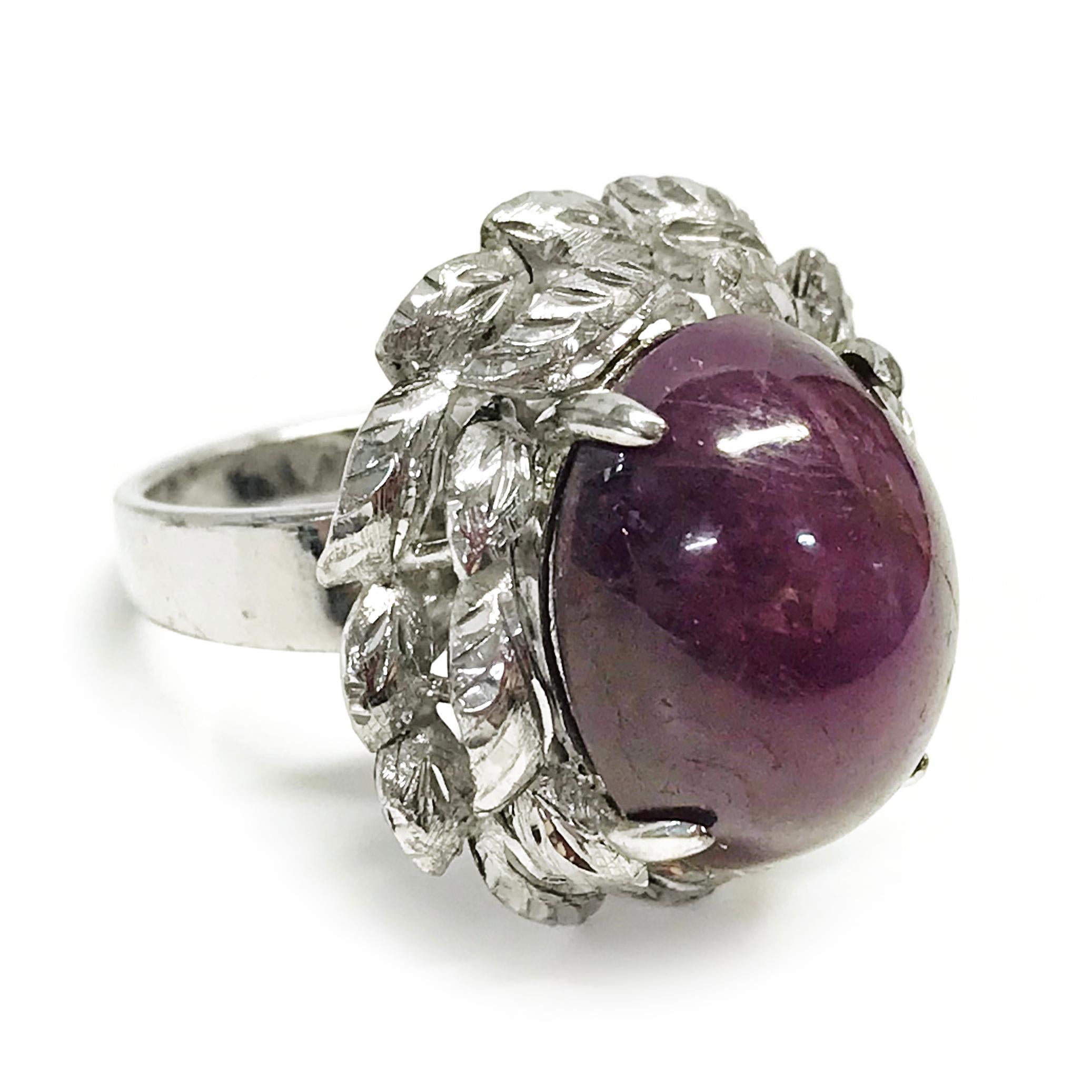 18 Karat Rubin Stern Saphir Ring (Retro) im Angebot