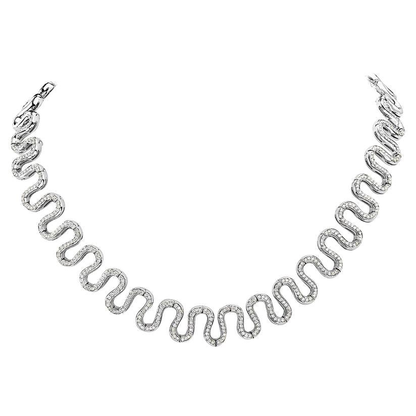 18 Karat S Swirl Diamond Necklace