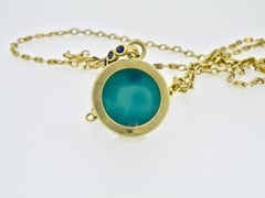 18 Karat Sapphire and Agate Carved "King" Whale