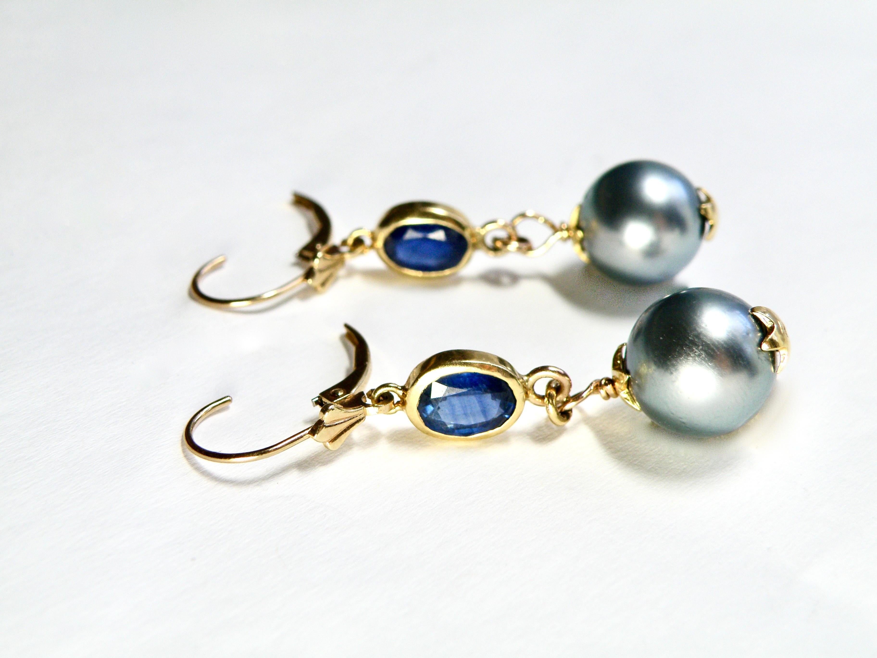 pearl and sapphire earrings