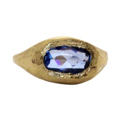 18 Karat Sapphire Signet Ring