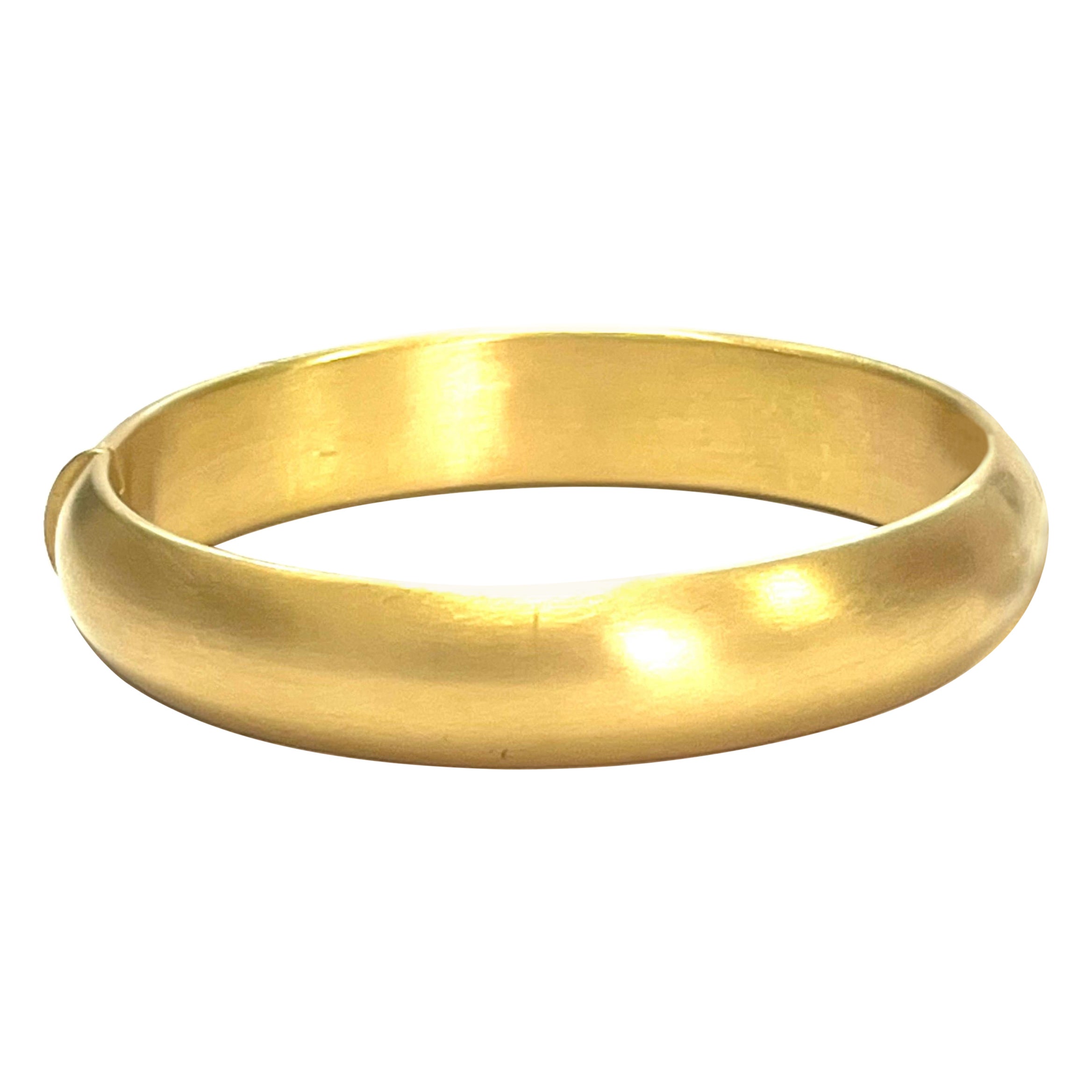 18 Karat Satin Yellow Gold Bangle from the "Essence" Collection