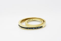 18 Karat Saturn Sapphire Spinning Ring