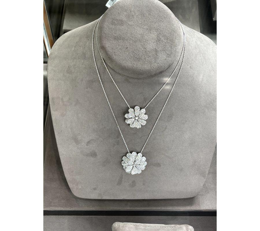 Brilliant Cut 18 Karat Secret Garden White Gold Necklace With Vs-Gh Diamonds For Sale
