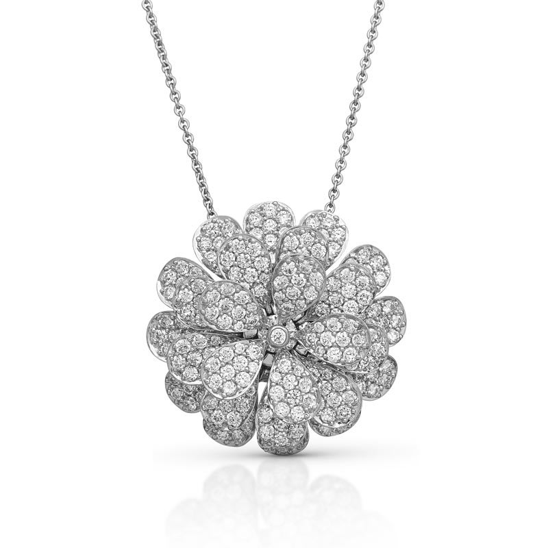 18 Karat Secret Garden White Gold Necklace With Vs-Gh Diamonds For Sale