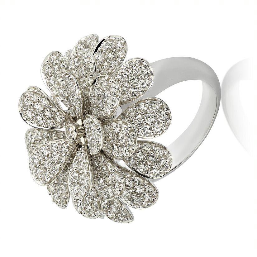 Contemporary 18 Karat Secret Garden White Gold Ring with Vs Gh Diamonds