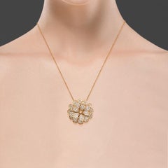18 Karat Secret Garden Yellow Gold Necklace with Vs-Gh Diamonds