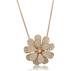 18 Karat Secret Garden Yellow Gold Necklace with Vs-Gh Diamonds