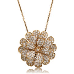 18 Karat Secret Garden Yellow Gold Necklace with Vs-Gh Diamonds