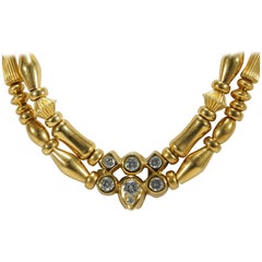 18 Karat Seidengang Diamond Necklace Yellow Gold 1.00 Carat