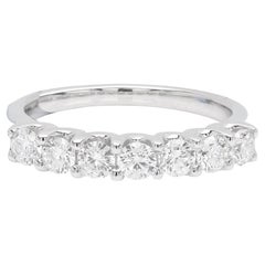 18 Karat seven stone ring natural diamond band anniversary 7 stones Gift