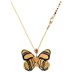 18 Karat Shakudo Callicore Butterfly Hinge Necklace