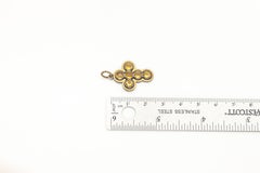 Gold & Silver Vintage Cross Yellow Citrine two tone made in Italy 18k Gold