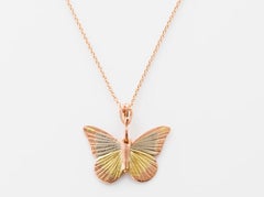 18 Karat Small Chocolate Albatross Butterfly Necklace