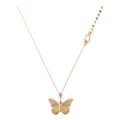 18 Karat Small Chocolate Albatross Butterfly Necklace