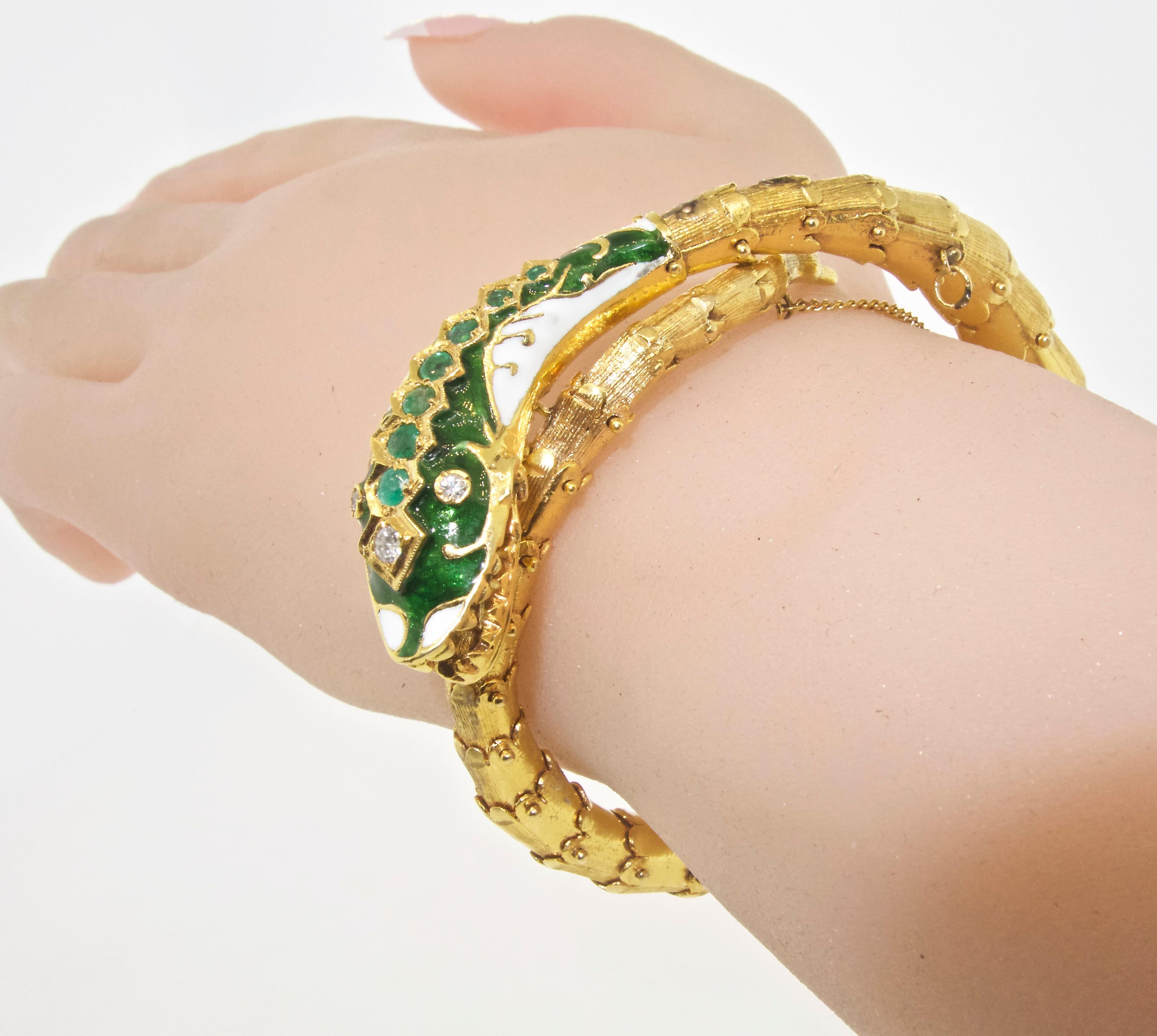 18 Karat Snake Bangle Bracelet 3