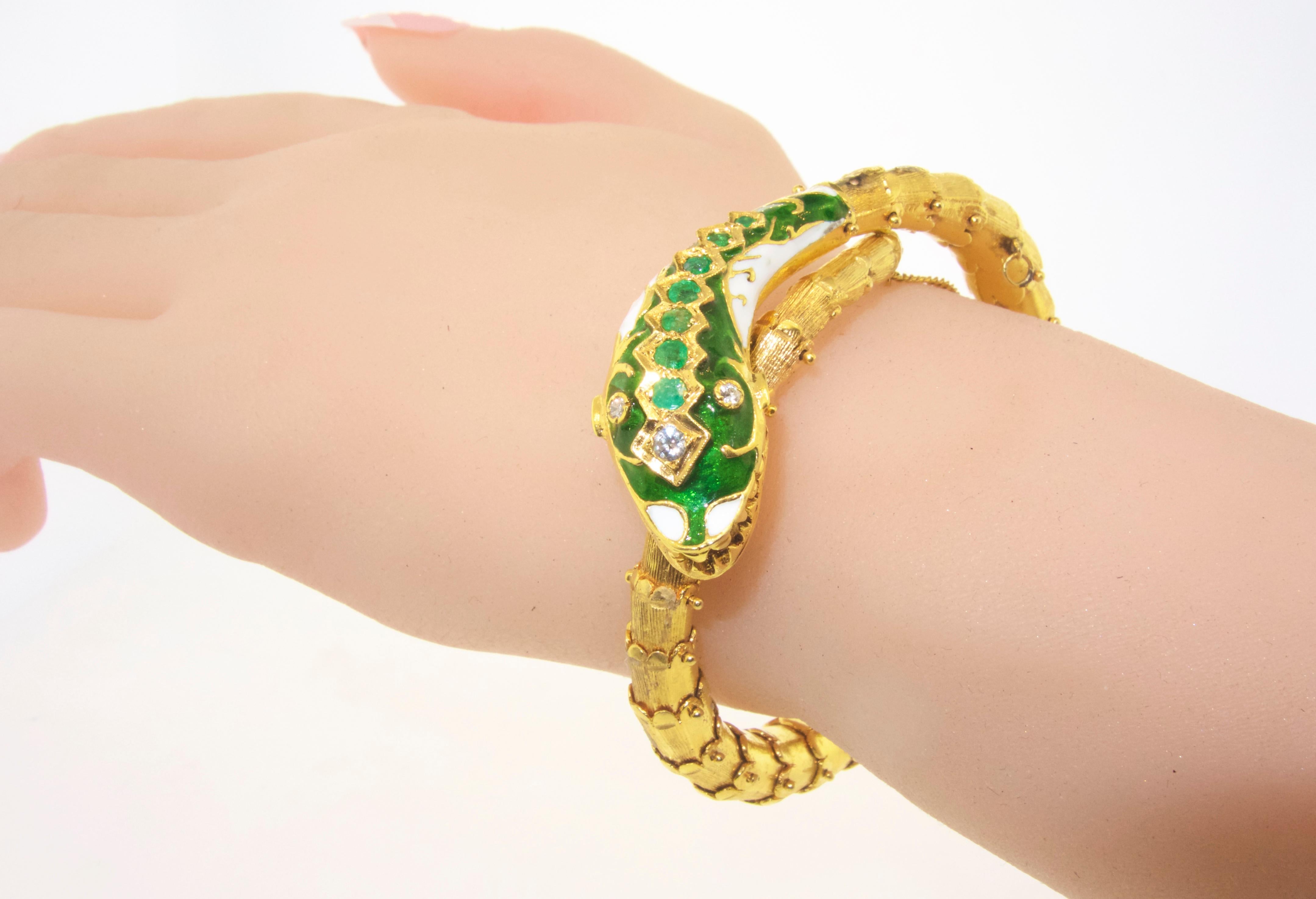 18 Karat Snake Bangle Bracelet 4