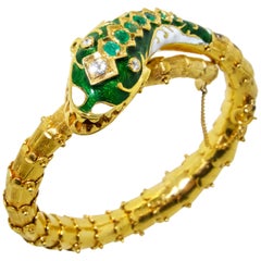 18 Karat Snake Bangle Bracelet