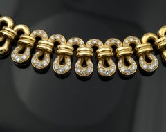 Halskette aus 18 Karat massivem Gold und Diamanten