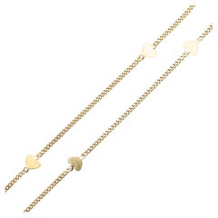 18 karat solid gold - Heart shaped Necklace - Thin love chain - Minimal design