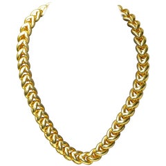 18 Karat Solid Gold Ladies Chain Necklace by Wempe 123 Grams