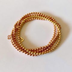 18 Karat Solid Rose Gold Stretch Ball Chain Bracelet / Bangle