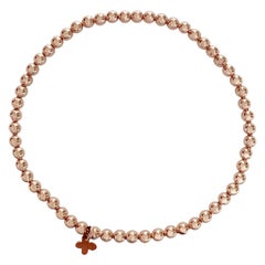18 Karat Solid Rose Gold Stretch Ball Chain Bracelet / Bangle