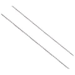 18 Karat Solid White Gold Fine Link Chain Necklace 45cm