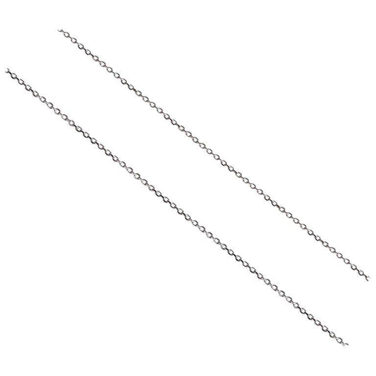 18 Karat Solid White Gold Fine Link Chain Necklace 45cm For Sale