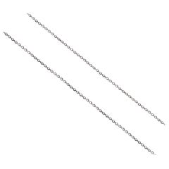 18 Karat Solid White Gold Fine Link Chain Necklace