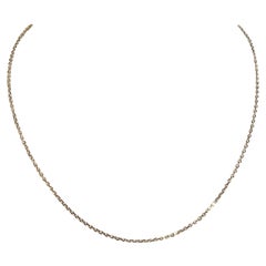 18 Karat Solid White Gold Link Chain Necklace