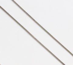 18 Karat Solid White Gold Venice Box Chain Necklace 45cm