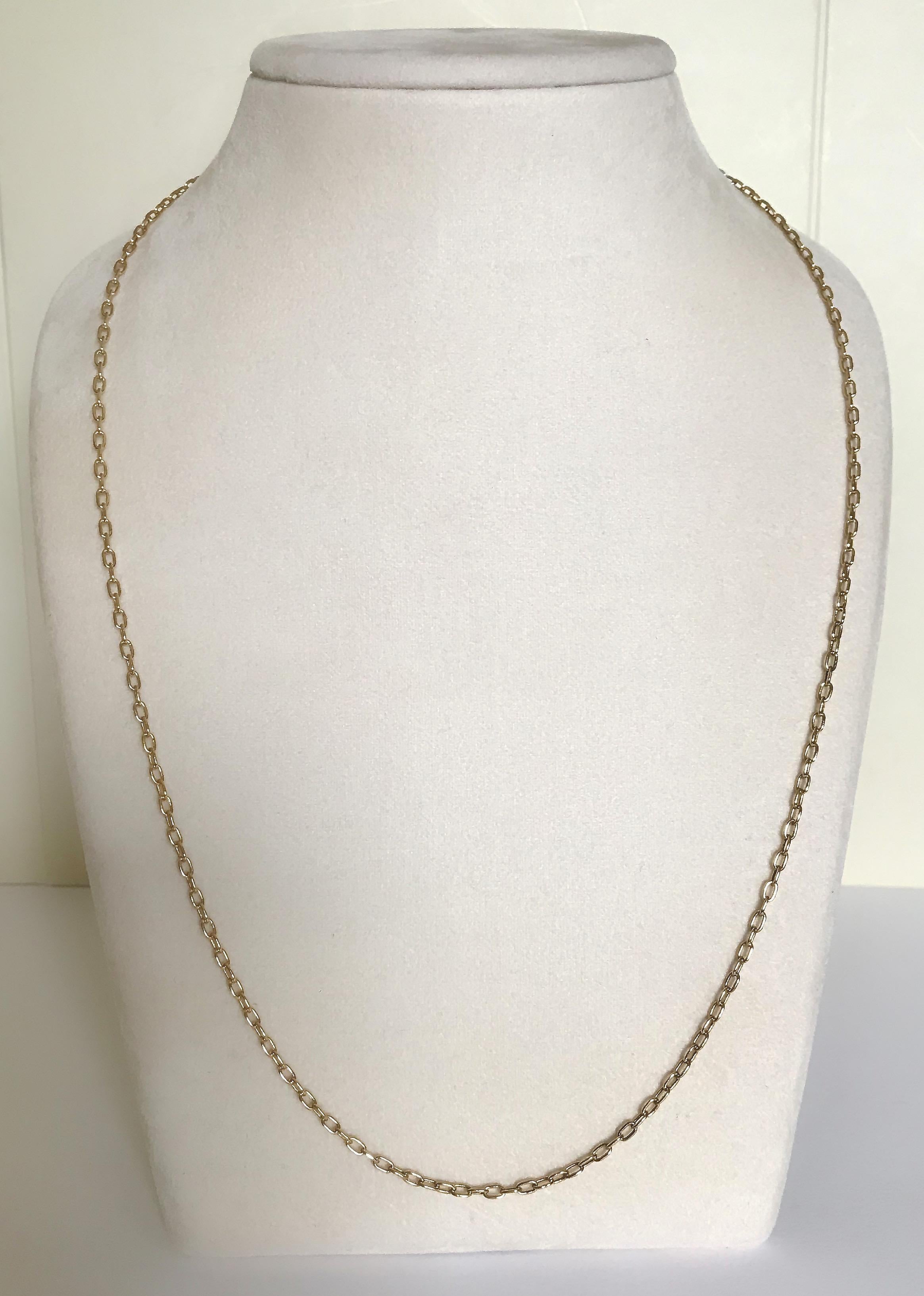 18 Karat Solid Yellow Gold Cable Chain Necklace In New Condition In London, GB