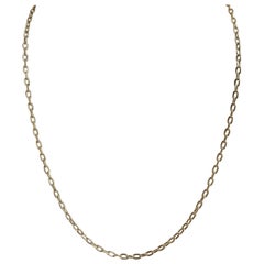 18 Karat Solid Yellow Gold Cable Link Chain Necklace