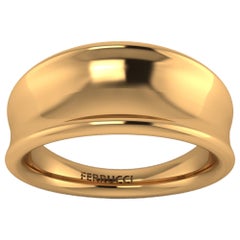 Anillo orgánico curvo de oro amarillo macizo de 18 quilates