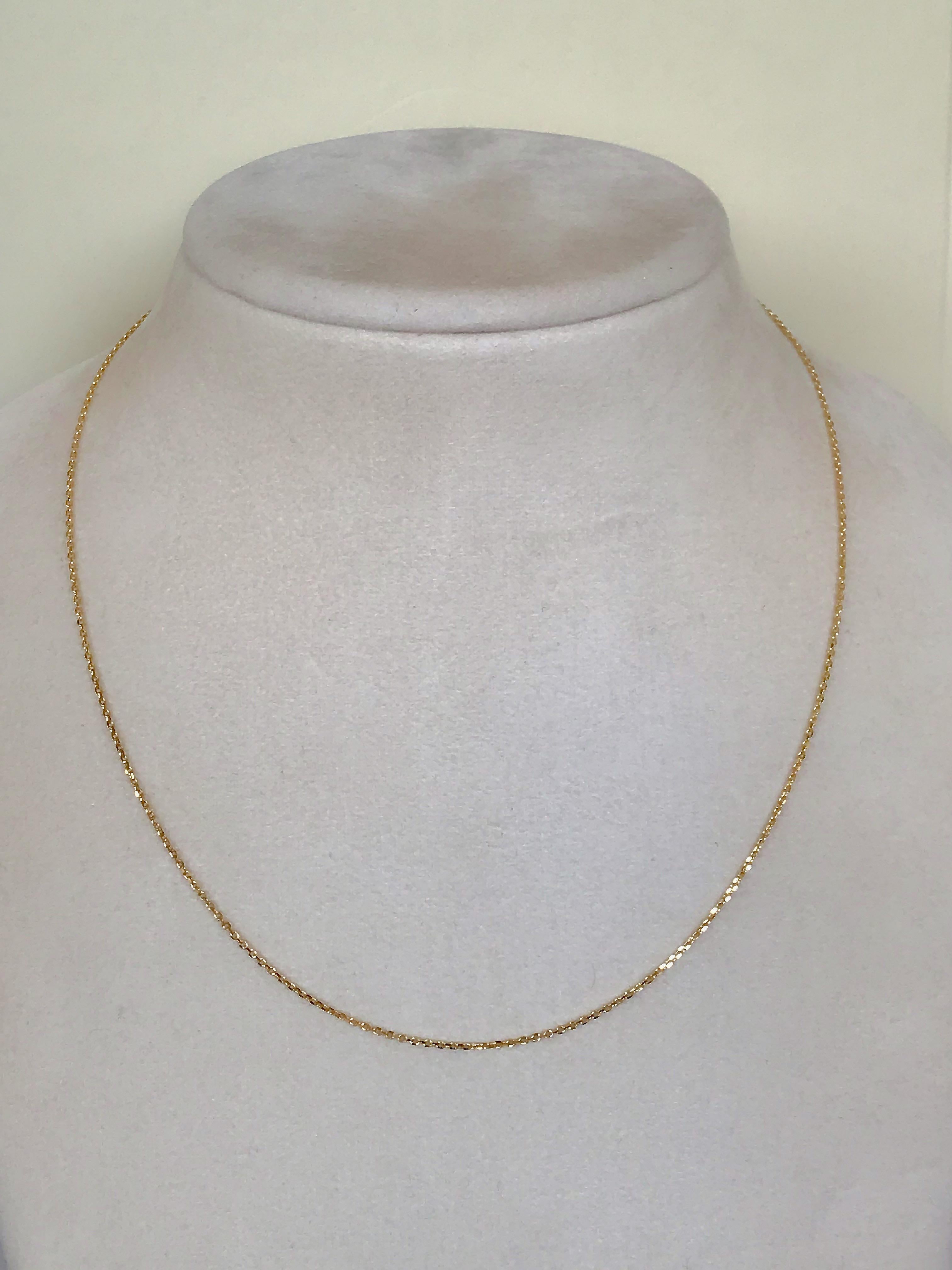 Contemporary 18 Karat Solid Yellow Gold Fine Link Chain Necklace 43cm For Sale