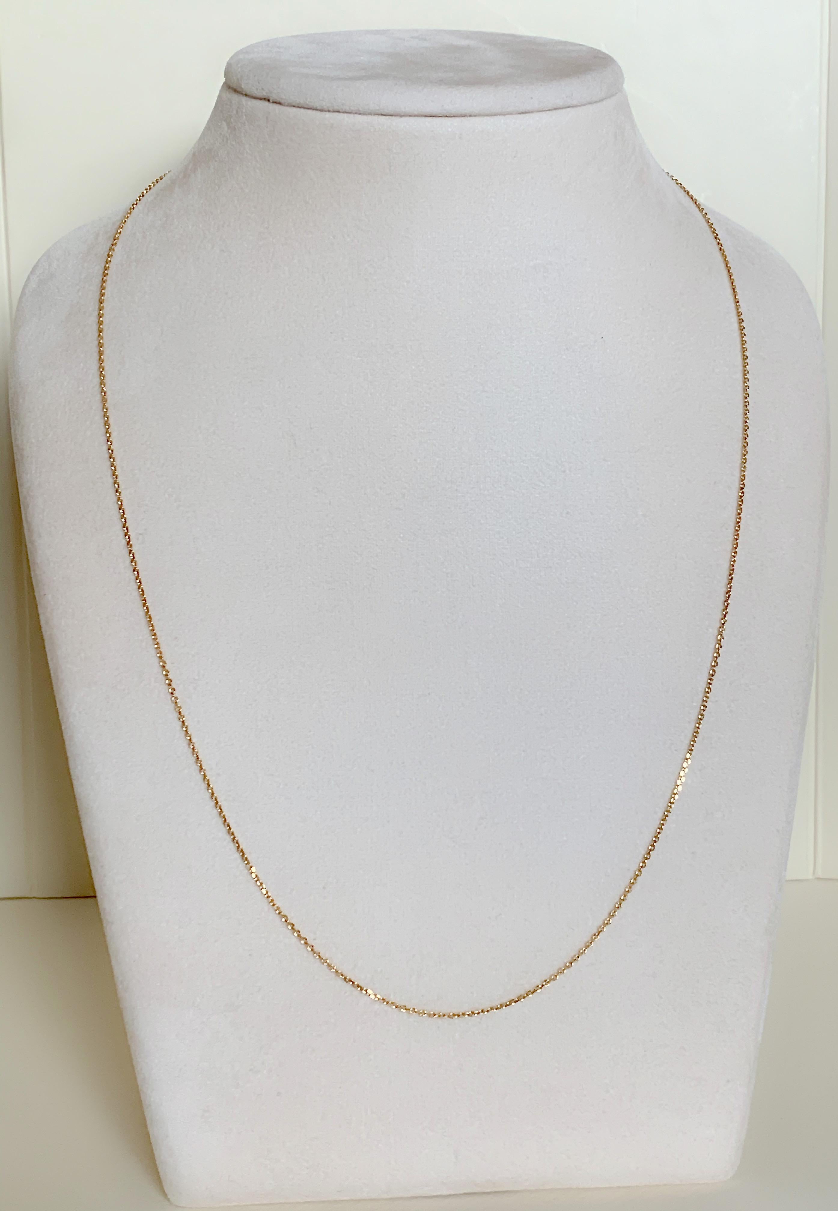 Contemporary 18 Karat Solid Yellow Gold Fine Link Chain Necklace 56cm