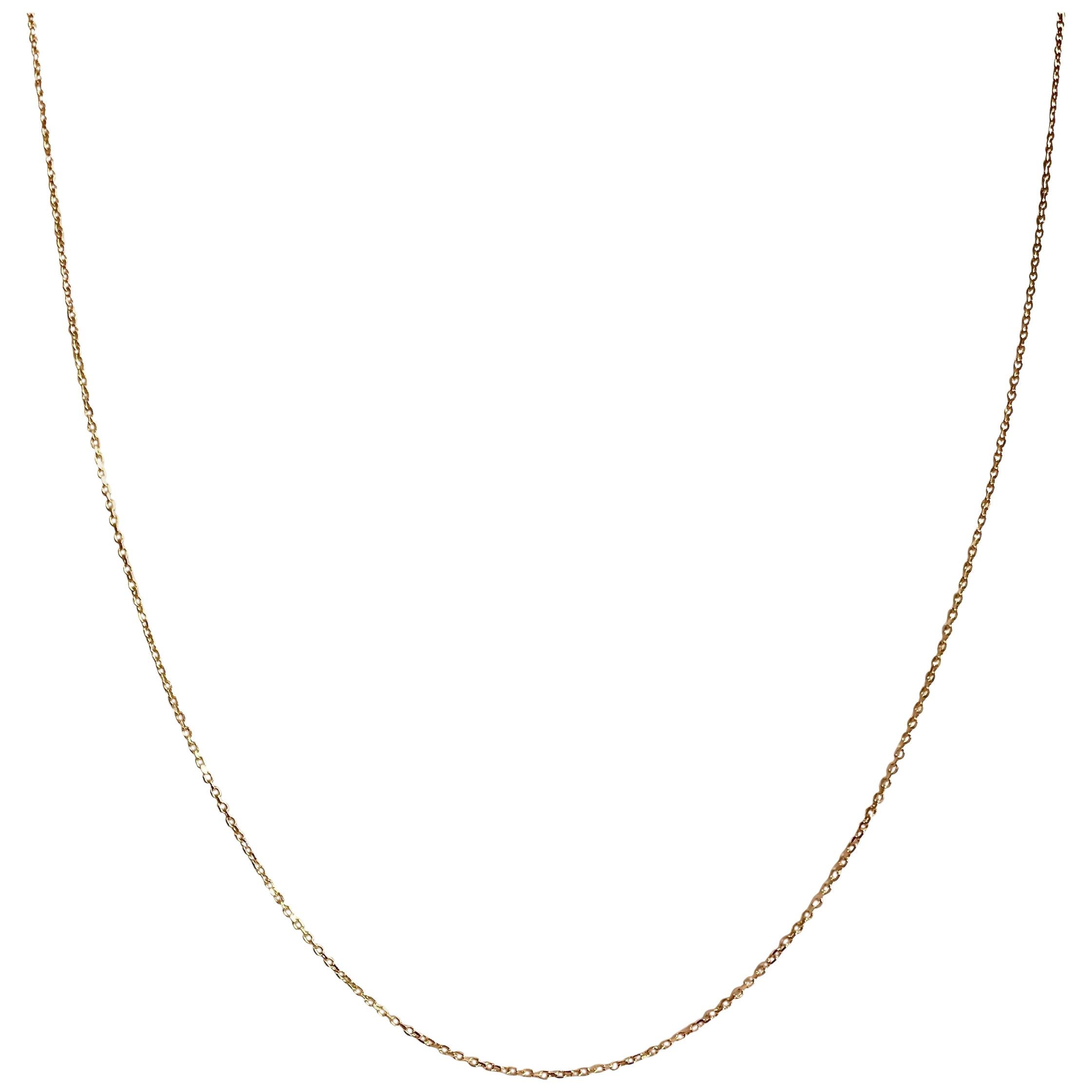 18 Karat Solid Yellow Gold Fine Link Chain Necklace 56cm